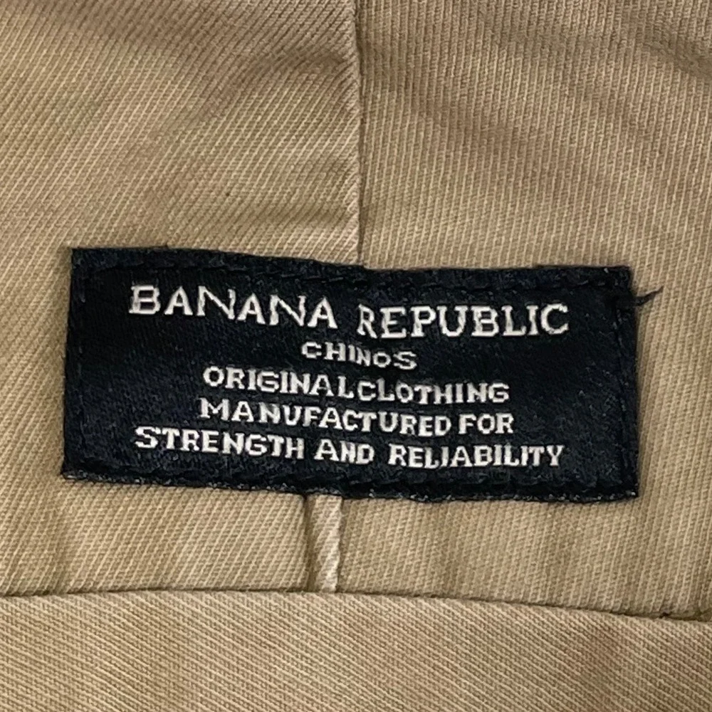 Banana Republic Fulton Skinny Chino Pants Mens 32x30 Khaki Tan Cotton Stretch